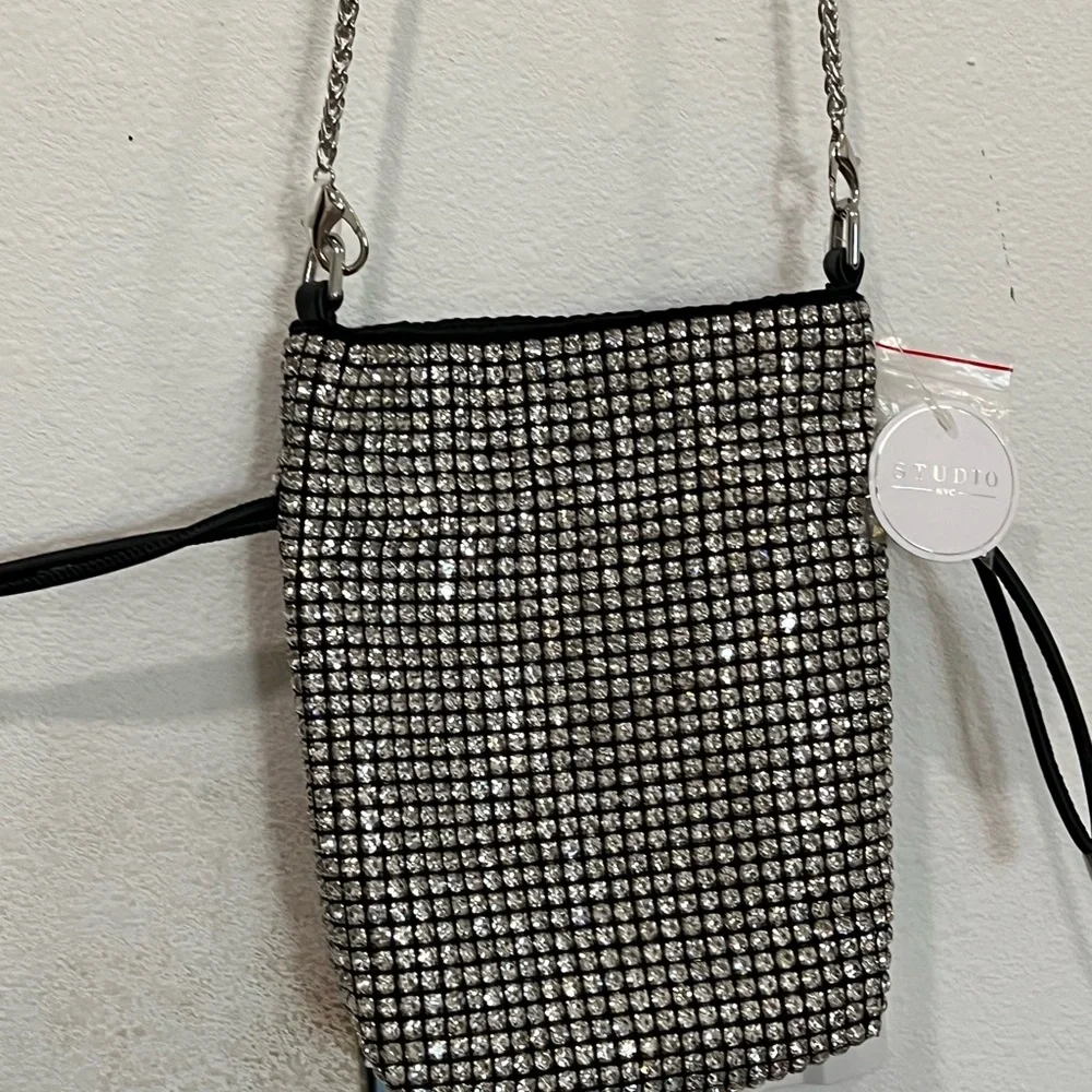 Silver Rhinestone Crossbody Bag - Picture 1 of 4